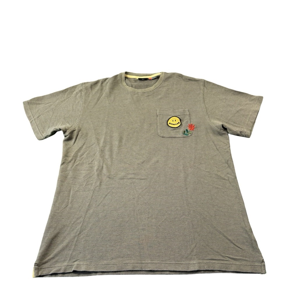 Howler Brothers Smiley Green Cotton Short Sleeve Pocket T Shirt Mens Large